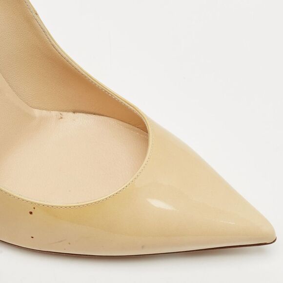 Jimmy Choo Beige Patent Leather Abel Pumps Size 37.5 - Picture 7 of 7